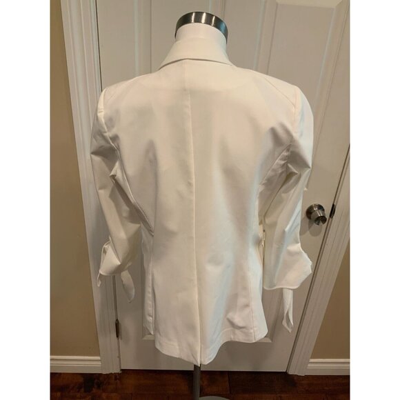 Veronica Beard White Corrine Single-Breasted Tie-Cuff Dickey Jacket Size 10 $650 - Picture 7 of 9